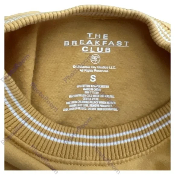 The Breakfast Club mustard yellow graphic crewneck sweatshirt size Small - Picture 3 of 3